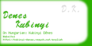 denes kubinyi business card